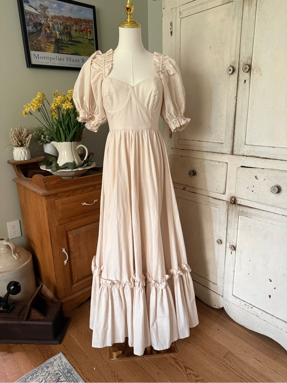 Selkie Blush Pink Puff-Sleeve Maxi Dress - Picture 7 of 8